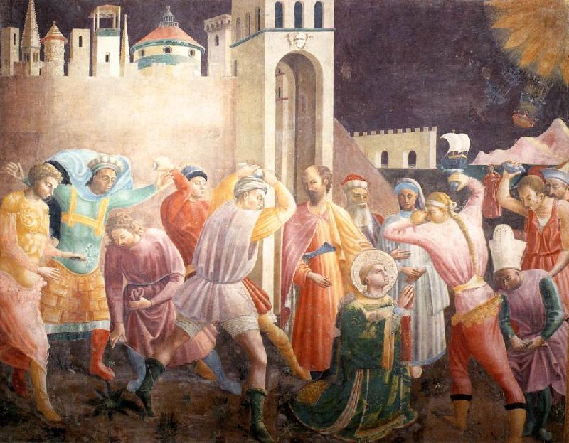 UCCELLO, Paolo Stoning of St Stephen oil painting picture